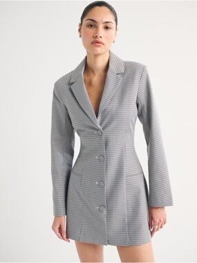 NWT Abercrombie & Fitch Sz L Petite Houndstooth Blazer Skort Dress
